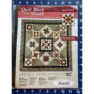 Joann Quilt BOM‎ Legacy Star Limited Edition Month 8 EVENING STAR WITH PINWHEEL